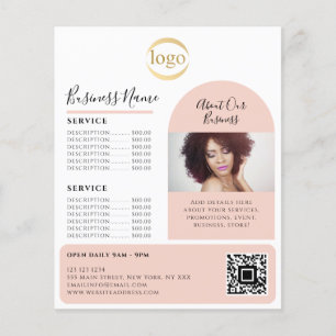 Flyer Elegante Personalizado Foto Logotipo Estético prom