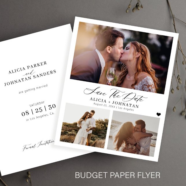 Flyer Elegante presupuesto 3 boda fotográfica guardar la (Subido por el creador)
