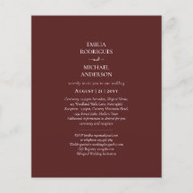 Elegante presupuesto Bilingüe Borgoña Boda español