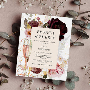 Flyer Elegante presupuesto Brunch rosa y ducha de novia