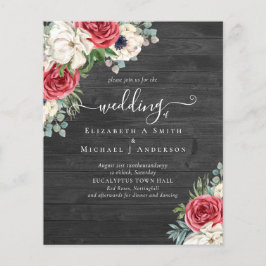 Flyer Elegante presupuesto de Boda floral azul blanco ro