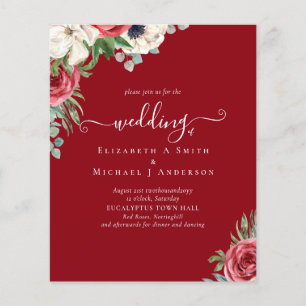 Flyer Elegante presupuesto de Boda floral azul blanco ro