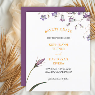 Flyer Elegante presupuesto floral de Bellflower salva la