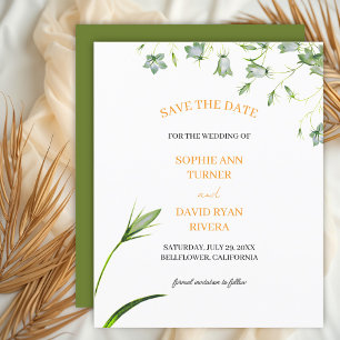 Flyer Elegante presupuesto floral de Bellflower salva la