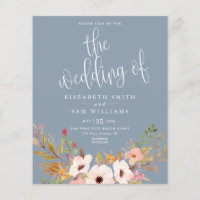 Elegante presupuesto floral de la invitación a la 