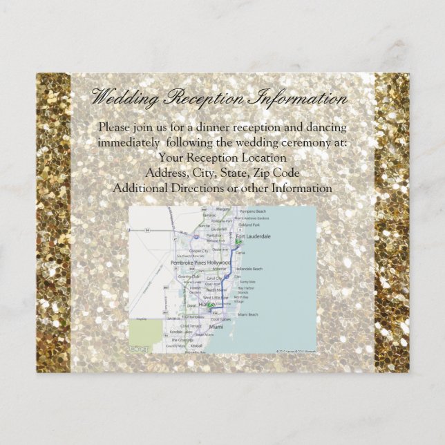 Flyer Elegante Purpurina dorado Boda impreso (Frente)