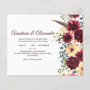 Flyer Elegante RoseBudget Invitación a la ceremonia boda