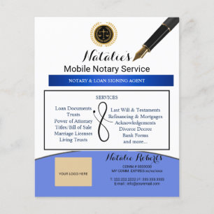 Flyer Elegante Servicio de Notaría Móvil Foto Púrpura y