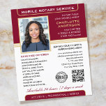 Flyer Elegante servicio de notario móvil foto de oro bor<br><div class="desc">Atraer más clientes con estos clásicos folletos de negocios del 'Servicio de Notario Móvil'. Una plantilla elegante personalizada con su foto, nombre, detalles, código QR y un logotipo o símbolo de acreditación. Todos los textos e imágenes se pueden personalizar o eliminar para que pueda incluir la información que desee. Simplemente...</div>