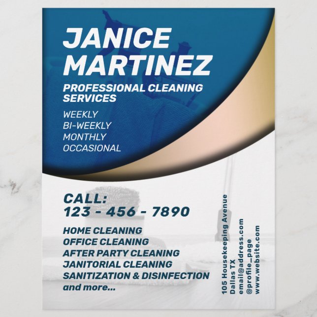 Flyer Elegante servicio profesional de limpieza (Frente)