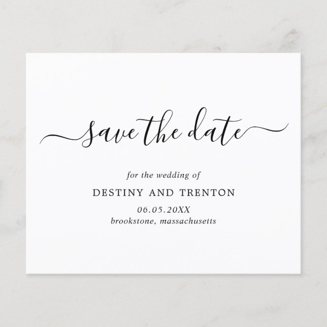 Flyer Elegante Simple Presupuesto Boda Guardar La Fecha (Frente)