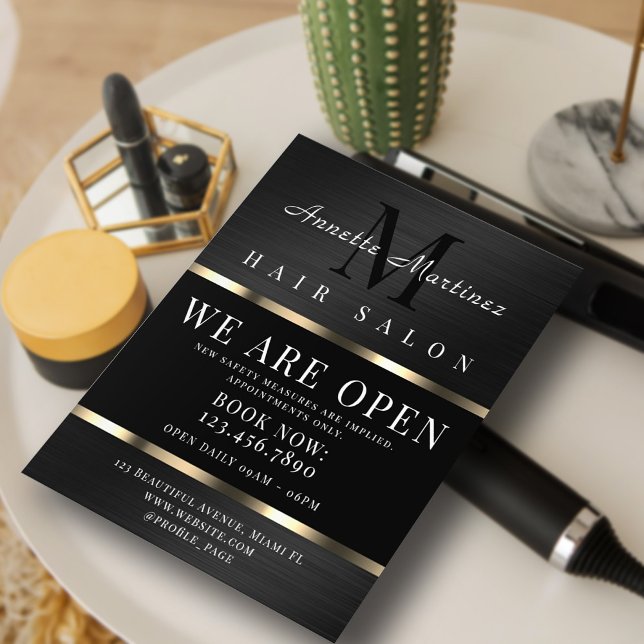 Flyer Elegante textura falsa metalizado negra (Subido por el creador)