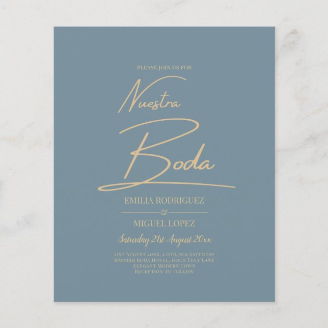 Flyer Elegante Vidrio Marítimo Nuestra Boda (Frente)
