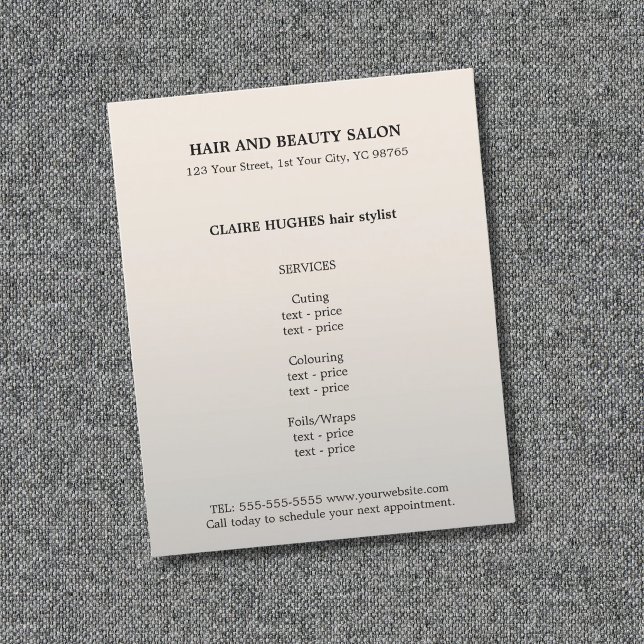 Flyer Elegante y sencillo peluquero Faux Silver  (Subido por el creador)