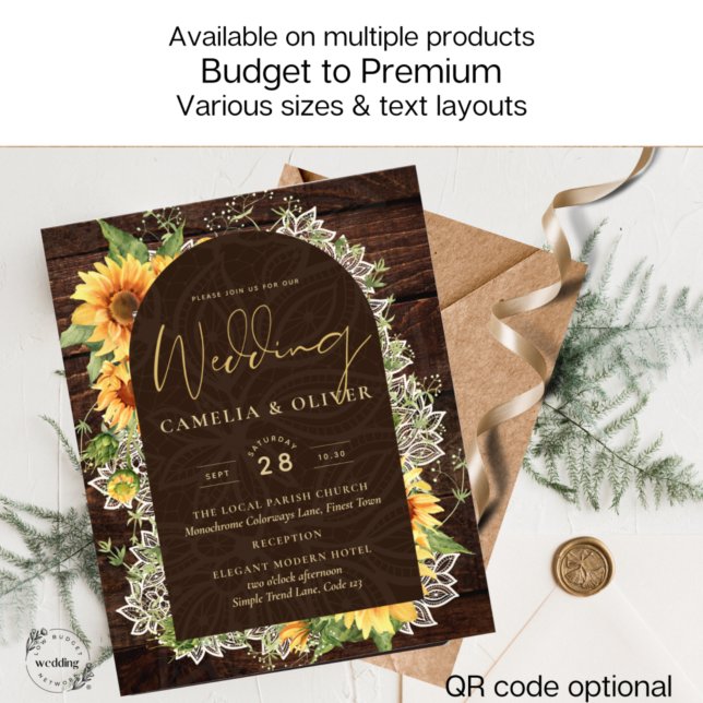 Flyer Elegantes girasoles rústicos y bodas de encaje inv (Subido por el creador)