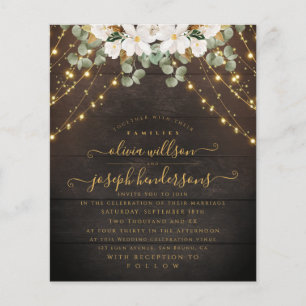 Flyer Elegantes luces de cuerda florales de madera rústi
