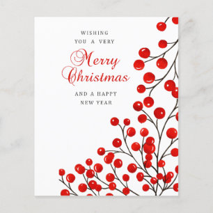 Flyer Elegantes Navidades de Berry Rojo - Feliz Navidad