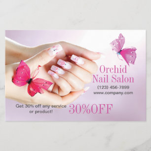 Flyer Elelgant Esthetician SPA Nail Salon Price Listas