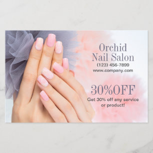 Flyer Elelgant Esthetician SPA Nail Salon Price Listas