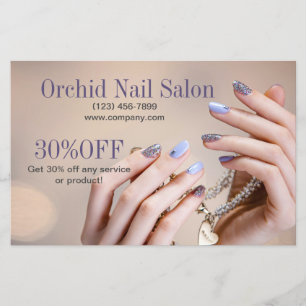 Flyer Elelgant Esthetician SPA Nail Salon Price Listas