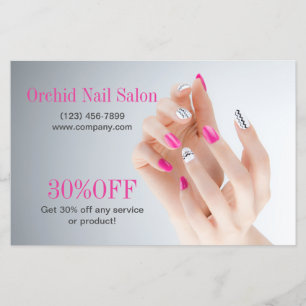 Flyer Elelgant Esthetician SPA Nail Salon Price Listas