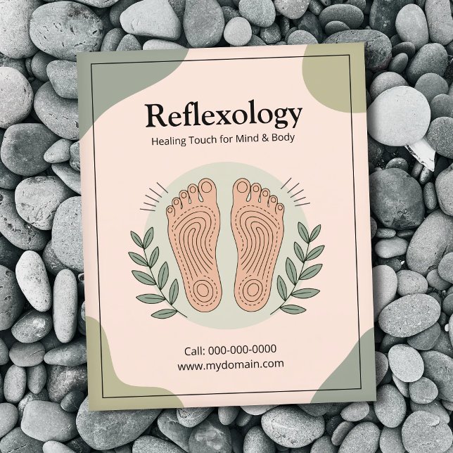 Flyer Elementos Botánicos & Huella - Reflexología (Botanical Elements & Footprint - Reflexology Flyer)