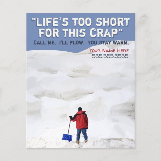 Flyer Eliminación de nieve. Negocio De La Nieve En Pino. (Frente)