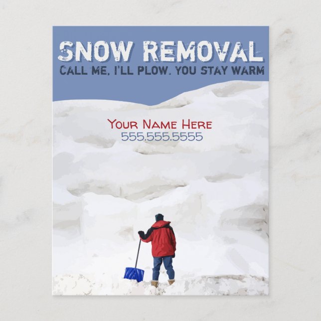 Flyer Eliminación de nieve. Negocio De La Placa De Nieve (Frente)