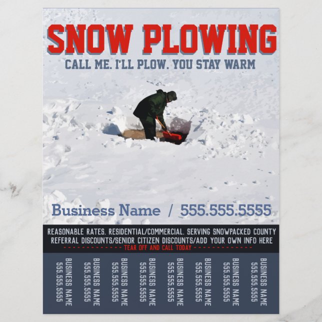 Flyer Eliminación de nieve. Snow Plough Service.Personal (Frente)