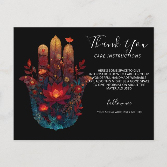 Flyer Ember Lotus | Diseño de Mano Hamsa (Frente)