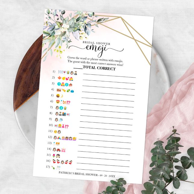 Flyer Emoji de duchas de novias geométricas de vegetació (Subido por el creador)