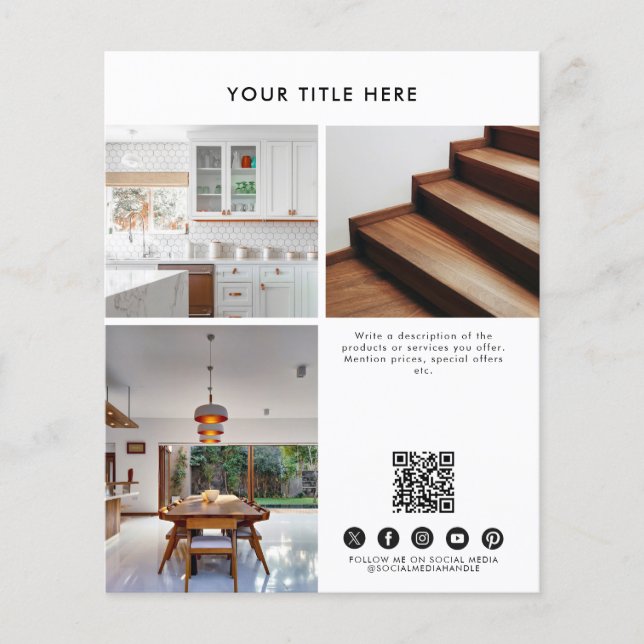 Flyer Empresa 3 Foto promocional Código QR Medios social