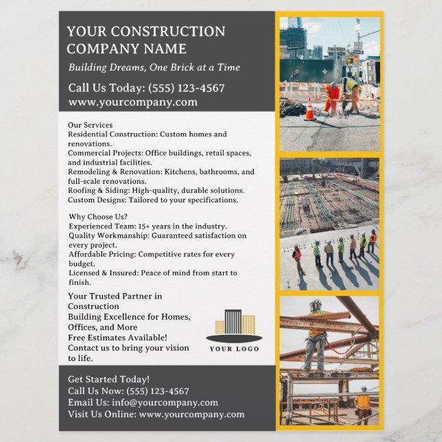 Flyer Empresa de Construcción Moderna o Empresa de Const (Frente)