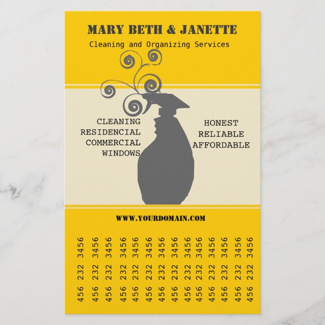 Flyer Empresa de limpieza de ventanas de la casa de limp (Frente)