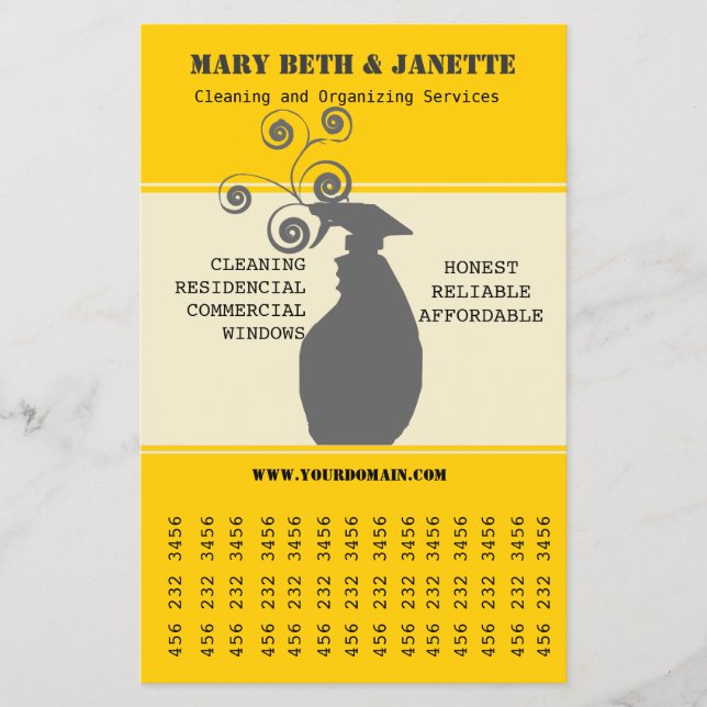 Flyer Empresa de limpieza de ventanas de la casa de limp (Frente)