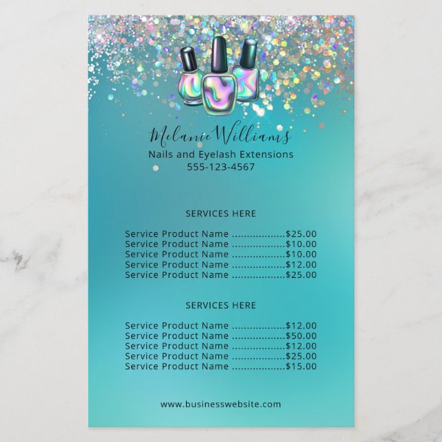 Flyer Empresa de manicura de artista de uñas (Frente)