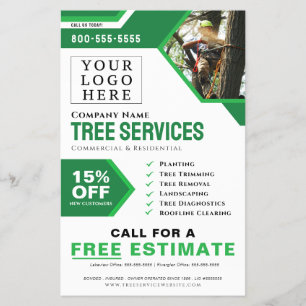 Flyer Empresa de servicios de árbol de logotipos