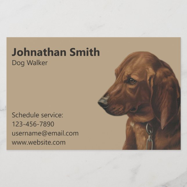 Flyer Empresa de servicios simple de The Dog Walker (Frente)