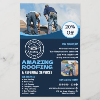 Flyer Empresa de techado | Servicios de logotipo persona