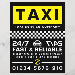Flyer Empresa moderna y moderna de taxi con lista de pre