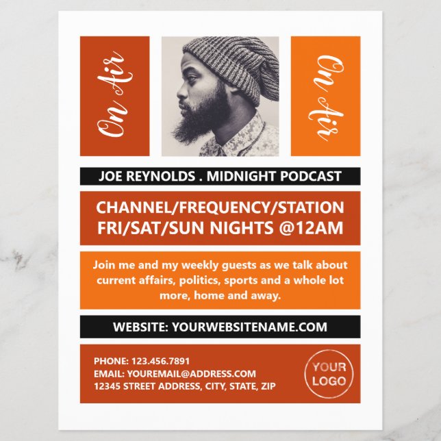 Flyer En el aire - Podcaster Photo - Retro Podcast (Frente)