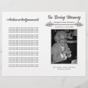 Flyer En Memoriam Love Memory Funeral Booklet Template