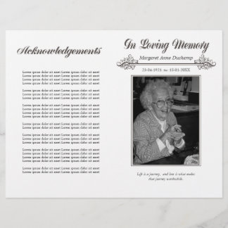 Flyer En Memoriam Love Memory Funeral Booklet Template