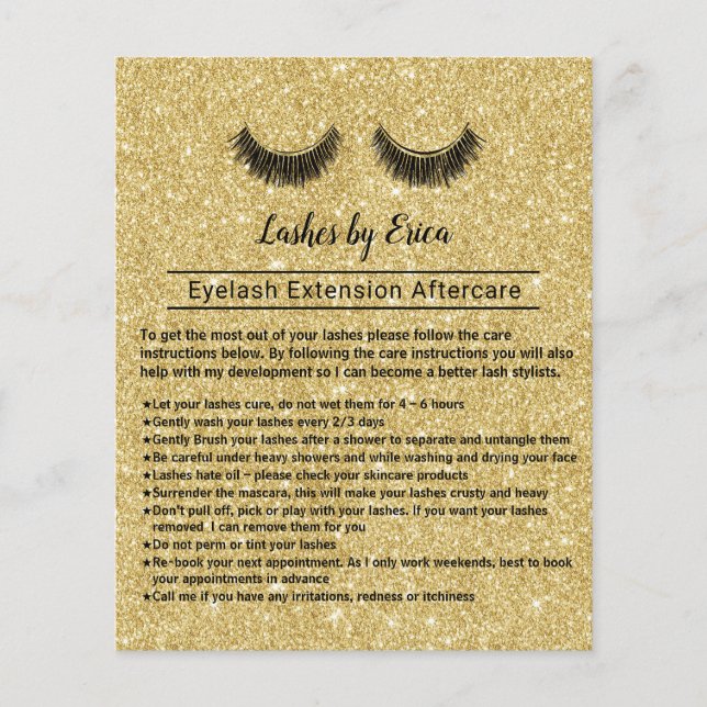 Flyer Encendidos Artista de maquillaje Eyelash Instrucci (Frente)