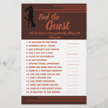 Encontrar el viajero invitado, tarjeta de juego de