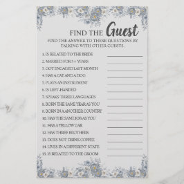 Flyer Encontrar la tarjeta de juego Gray Floral Bridal S