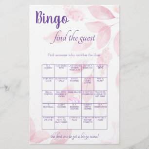 Flyer Encuentra el Juego de Bingo de Invitados para Desp