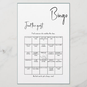 Flyer Encuentra el Juego de Bingo de Invitados para la F