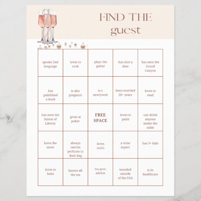 Flyer Encuentra el juego de ducha de novia invitado (Frente)