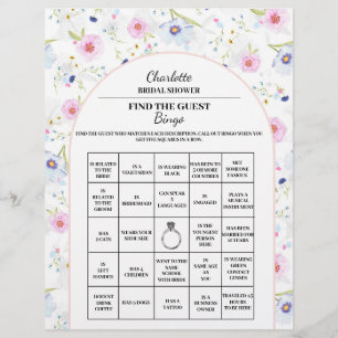 Flyer Encuentra La Ducha De Novias Invitadas Bingo Flora